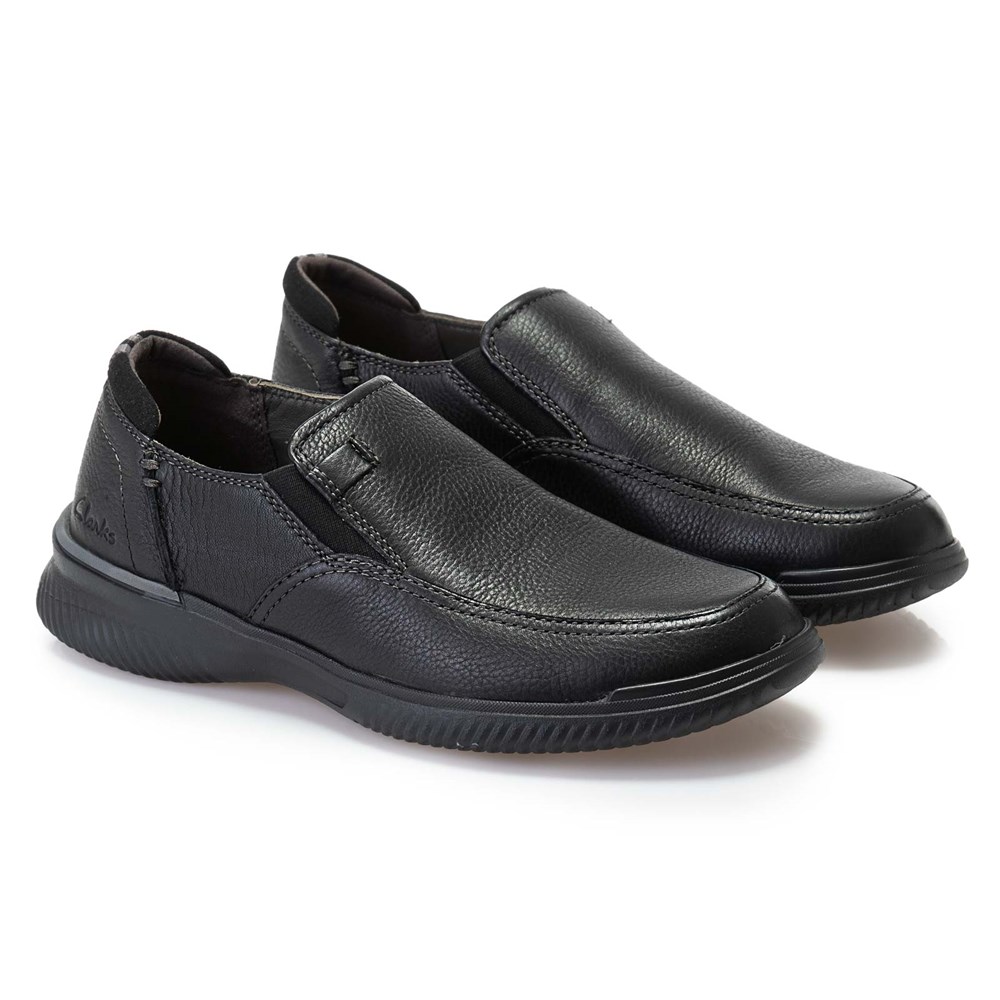 ZAPATO CLARKS CASUAL SIN TRENZAS NEGRO